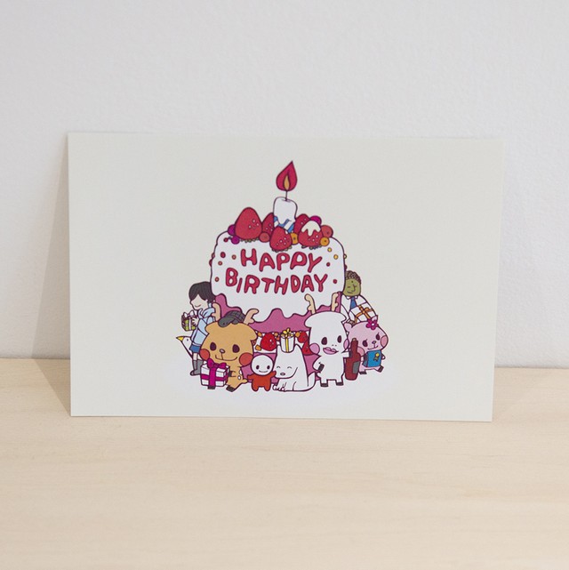 誕生日ポストカード Happy Birthday Roku Shop 鹿キャラクター ロク のグッズ専門店