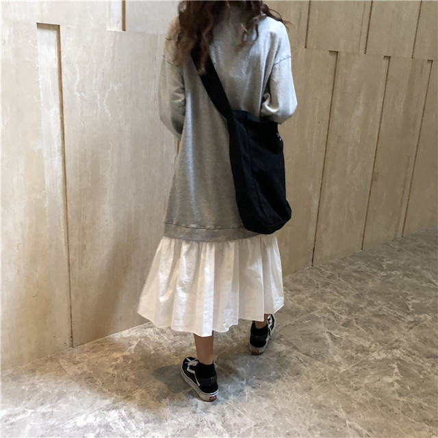 スエットロングワンピース スエット ワンピース 韓国ファッション 韓国 ママファッション 秋 冬 18 Ld 524 Selectshop Monarmoire