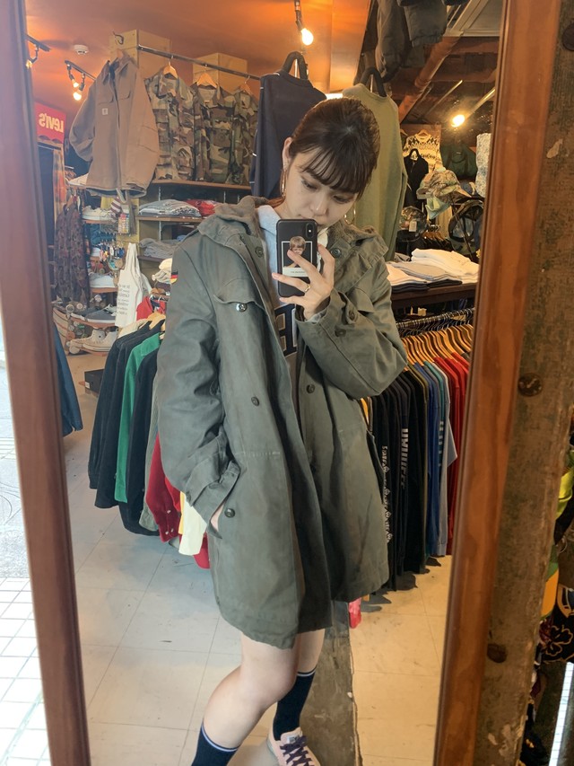 80年代製 80s ドイツ軍 裏ボアコート Sizem位 ミリタリーグリーン 古着 レディース メンズ 陽気な古着屋frank