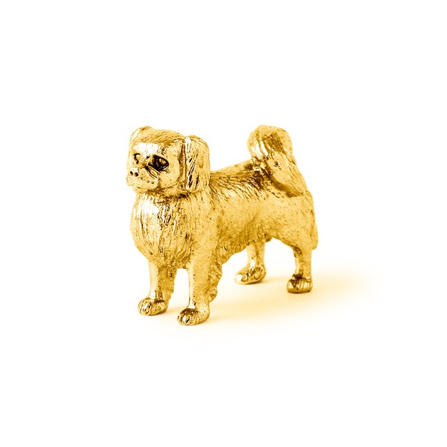 チベタンスパニエル 22ct ゴールドプレート イギリス製 アート ドッグ フィギュア コレクション Dog Arts Japan Base店