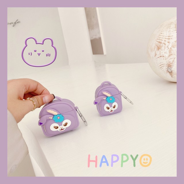 Airpods Pro Airpods ケース ショルダーバッグ キャラクター カラビナ付き シリコン エアポッズプロ エアーポッズ かわいい 保護 カバー おもちゃ リュック ステラルー かわいいairpodsケース Apple Watchバンド Iphoneケース New I