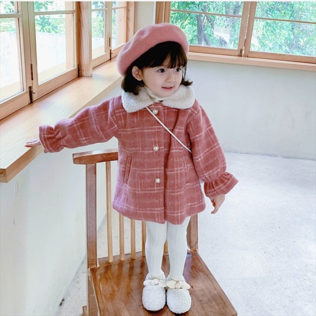 ボア襟 コート チェック柄 フリル袖 可愛い 女の子 女子 お嬢様 お姫様 アウター コート 子供服 キッズ ベビー 80 90 100 110 1 130 お出かけ お呼ばれ 冬 Laff Store For Baby Kids ベビー キッズ 子供服 ショップ情報 配送スケジュール要確認