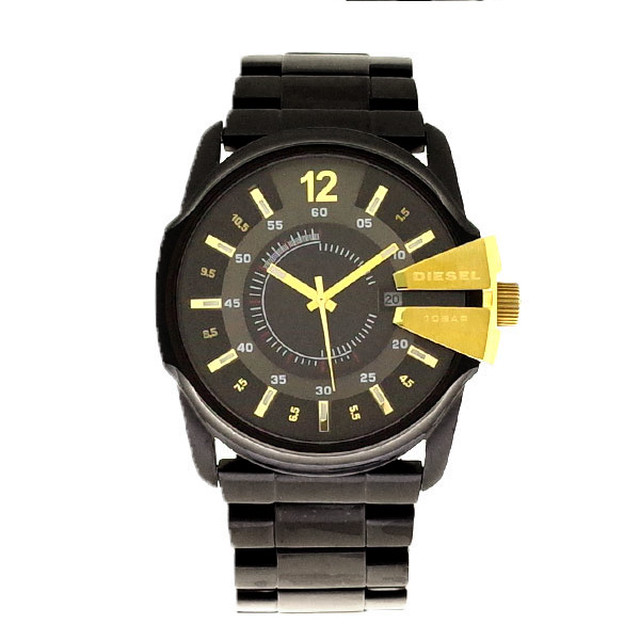 Diesel 腕時計 メンズ マスターチーフ クォーツ ブラック ゴールド ブランドショップ Cyuna チュナ
