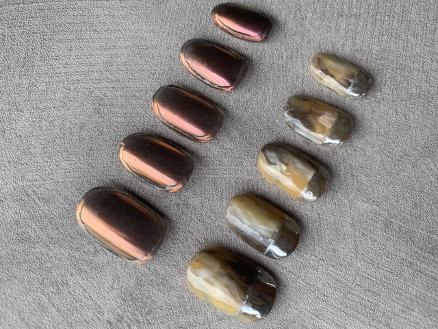 9 オーダー受付中 ネイルチップ ニュアンスネイル ミラーネイル メタリック イエロー グリーン 秋ネイル ネイルチップ I D E A L N A I L