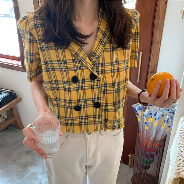 シャツ 4色 チェックシャツ プレッピー 秋先取り 英国 イギリス タータンチェック 開襟シャツ 半袖 春夏秋 Choco Chaco