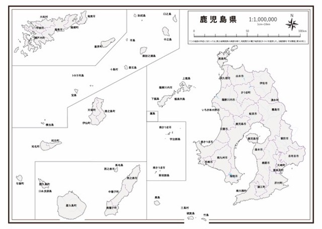 無料印刷可能鹿児島県 白地図 最高の花の画像