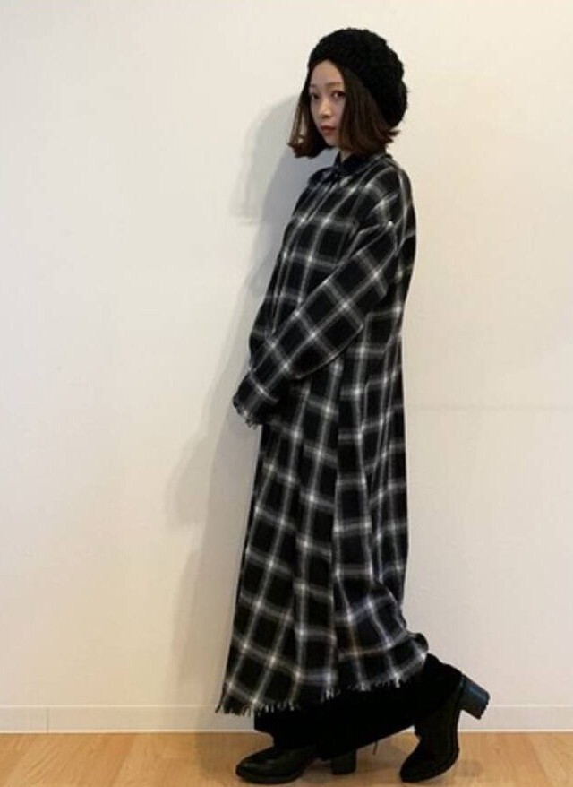 チェックワンピース ロングワンピース シャツワンピース Balmy
