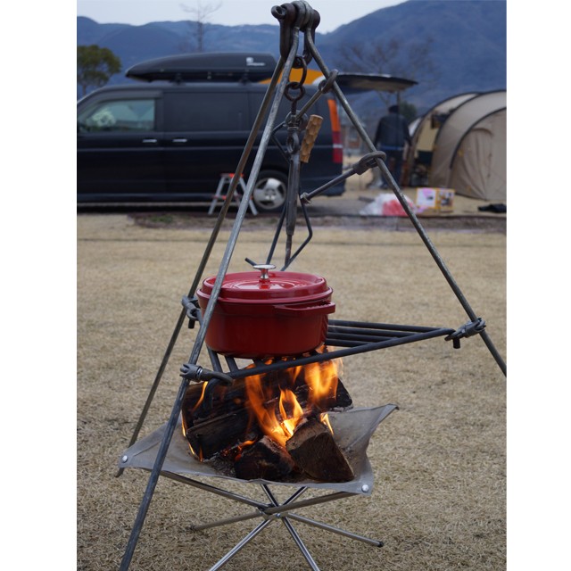 H1240 Type Campoopartsファイヤートライポットセット トライアングル台付 キャンプ オーパーツ Campooparts キャンプオーパーツ Official Shop