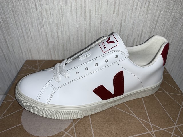 VEJA(G)ESPLAR LOW LOGO LEATHER EXTRA WHITE MARSALA PIERRE 20%OFF