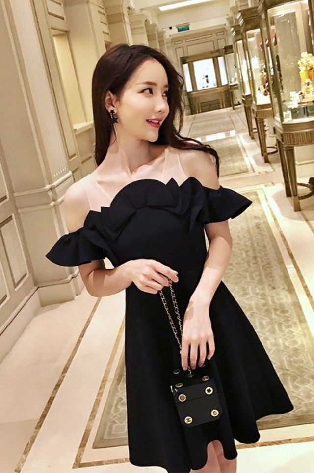 オフショルダー オフショル ミニワンピース キャバドレス ミニドレス ブラック エレガント 結婚式 二次会 パーティー お呼ばれ Ptnym1047 Dress Suba