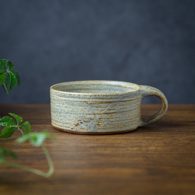 錆浅葱 フラットスープカップ(フリーカップ・コーヒーカップ)/吉永哲子