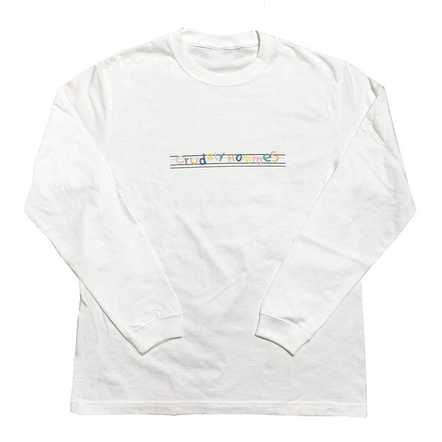 【Crudely Hommes】English Note Rainbow Logo Long Sleeve