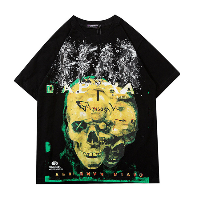 メンズスカルプリントtシャツ特大ヴィンテージtシャツ2020夏ユニ