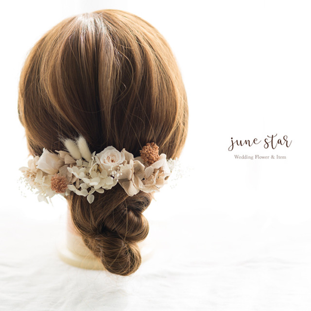 プリザーブドフラワー ヘッドドレス シャンパン June Star