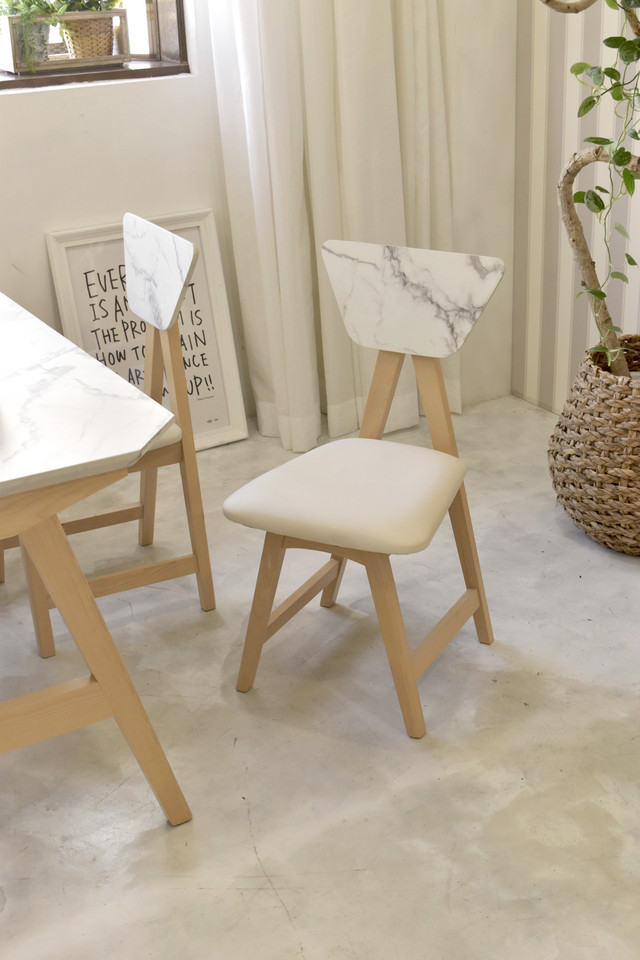 Marble Dining 2 Chairs /大理石モダンスタイル 大理石調 ダイニングチェア 2脚セット