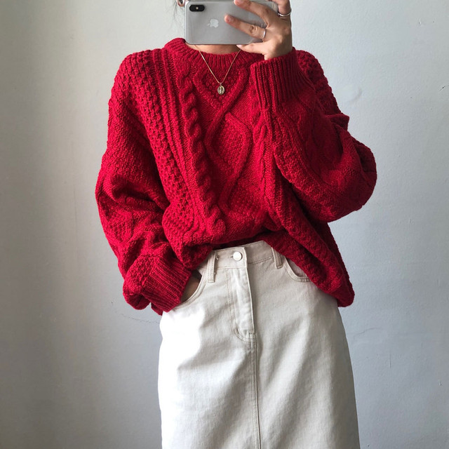 新しいシックなファッションワイルドツイストウォームニットセーター女性の潮の19バージョン 新作 定番 レディース 送料無料 Spb レディース 韓国ファッション 直輸入通販 セクシーワンピース クールカジュアル 全品送料無料 Ukky Franky