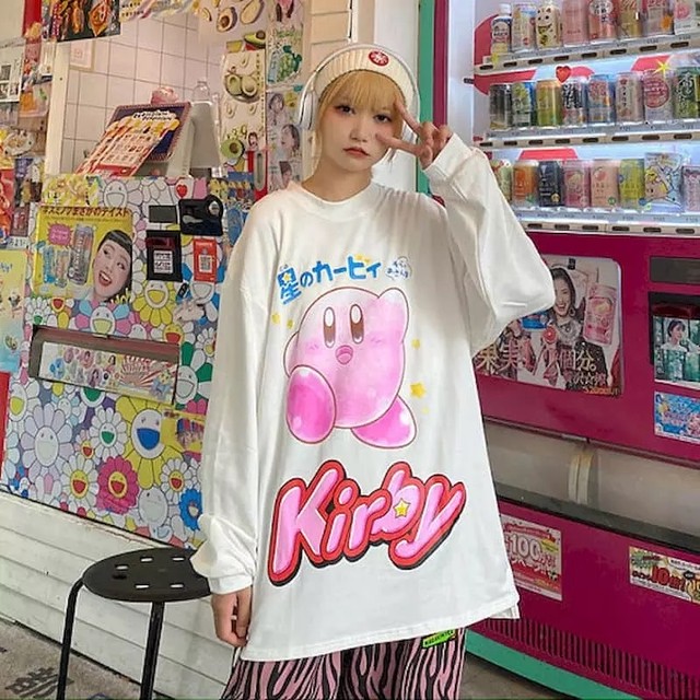 お取り寄せ商品 トップス ロンt 長袖 原宿 サブカルチャー キャラクター プリントtシャツ ゆめかわいい Candy Melts