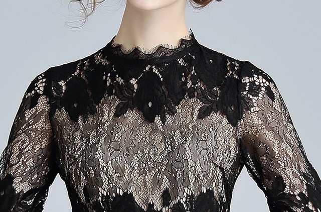 パーティードレス 結婚式 二次会 ワンピース ドレス ワンピース 黒 韓国 パーティードレス 総レース ワンピース Jm4211 ワンピの里