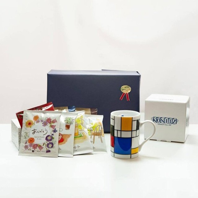 ギフト コーヒー 7点 マグカップ セット モンドリアン スモール Konitz コーニッツ ラッピング無料 La Fillette