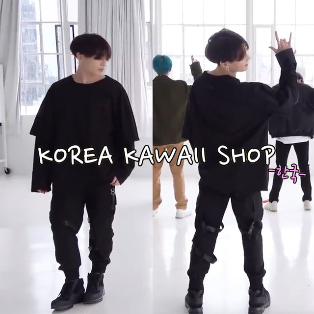 Bts Boy With Luv Jungkook 練習着風 ロングtシャツ Korea Kawaii Shop