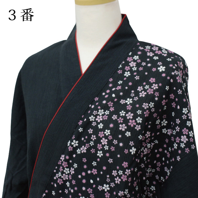 楊柳 おしゃれ作務衣 桜柄 無地 女性用 レディース 婦人 さむえ 夏 Mサイズ Lサイズ 京屋