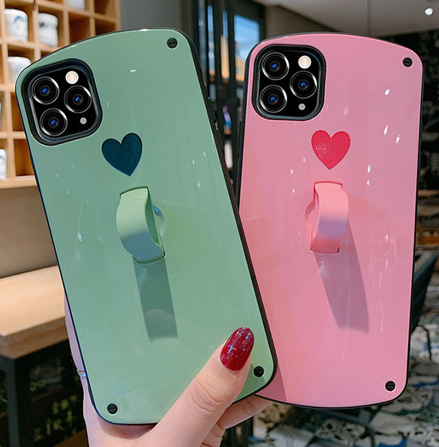 ミニハートモチーフ Iphone11 Proケース ソフトリング付き Iphone11ケース カラフル Iphone11 Pro Maxカバー 女子 3カラー おすすめ Girlshares