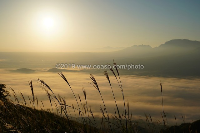 外輪山から見た日の出を迎える阿蘇の風景 Buyphoto