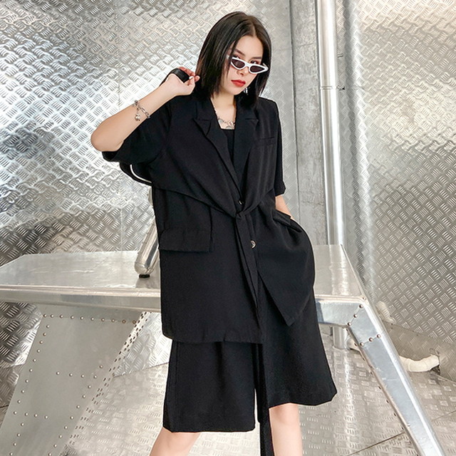 モード系 ツーピース ジャケット ハーフパンツ レトロ きれいめ キレカジ 病み可愛い オルチャン ストリート系 原宿系 代 30代 天使と悪魔 サブカル系ファッション Seasonz