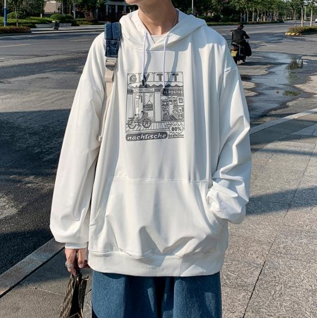 送料無料 トレンドプリントパーカー 秋 香港風 Sl429 メンズファッション通販 Shoplight