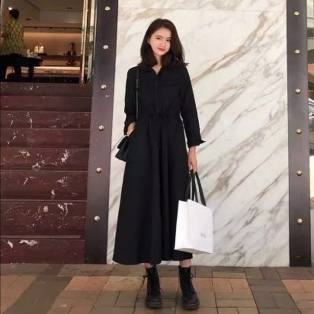 ロングワンピース 長袖 長袖ロングワンピース ワンピース 黒 黒ワンピース 黒 ワンピース 長袖 ワンピース ロング 黒 黒のワンピース 黒のロングワンピース 黒のロングワンピース レディース ワンピース ロングワンピース 秋冬 ワンピース 秋冬 レディース 秋冬物