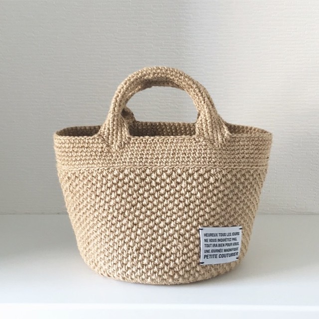 Simple 麻ひも 麻ひも かごバック Mi Ru