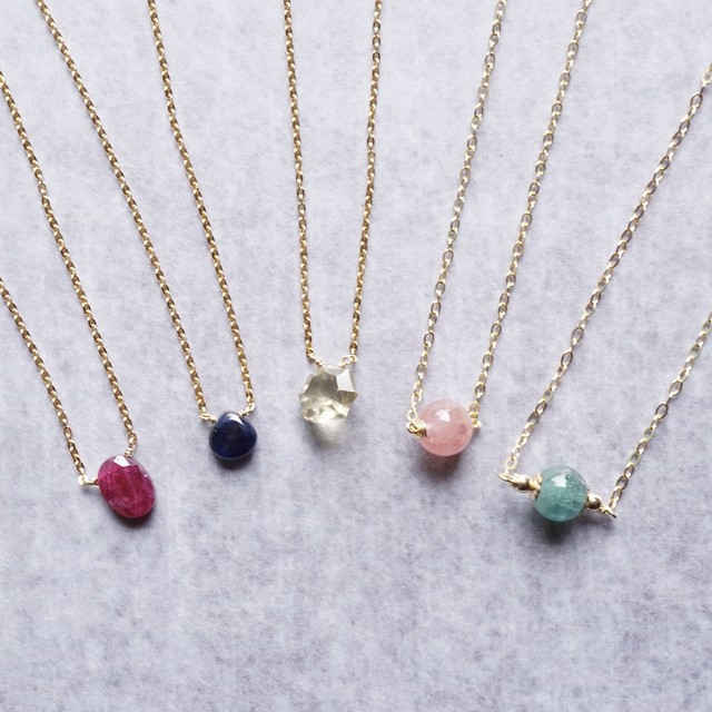 現品限 くすみピンクトルマリンのプチネックレス 14kgf N C Lufu Jewel ルフ ジュエル