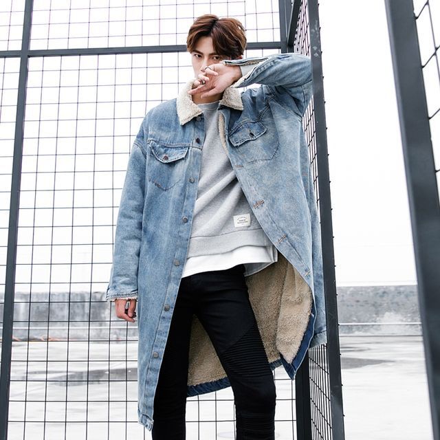 予約販売 デニムコート 裏ボア アウター ロング丈 メンズ もこもこ 防寒 お洒落 こなれ感 ベーシック 秋冬 大きいサイズ M L Xl 2xl Favoriteselect