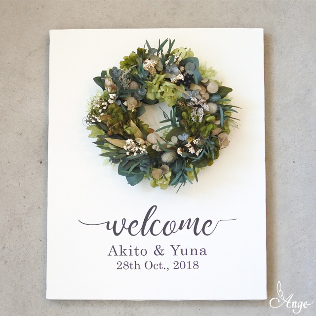 リースウェルカムボードl グリーン系 Fleur De Ange