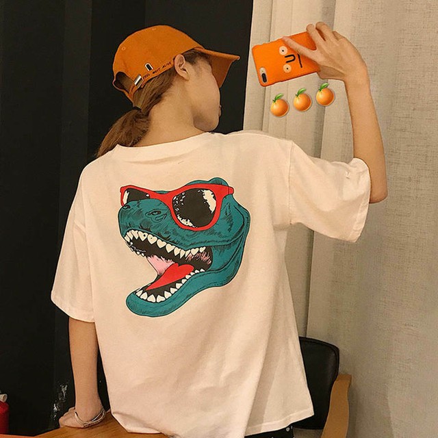 個性派デザイン 動物柄 おしゃれ カジュアル Tシャツ ロゴ ストリート系 夏 半袖 古着 可愛い シンプル デイリー 着回し オーバーサイズ Shop Suba