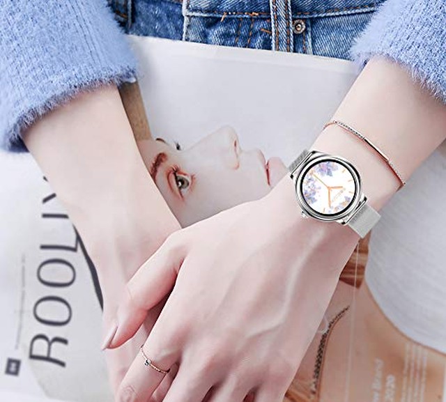 Jpcs スマートウォッチ レディース 最新版 女性 腕時計 活動量計 天気予報 Ipx68防水 Line Facebook 着信通知 Sms通知 音楽再生 Iphone Android対応 レディース 彼女 母の贈り物 Az Japan Classic Store