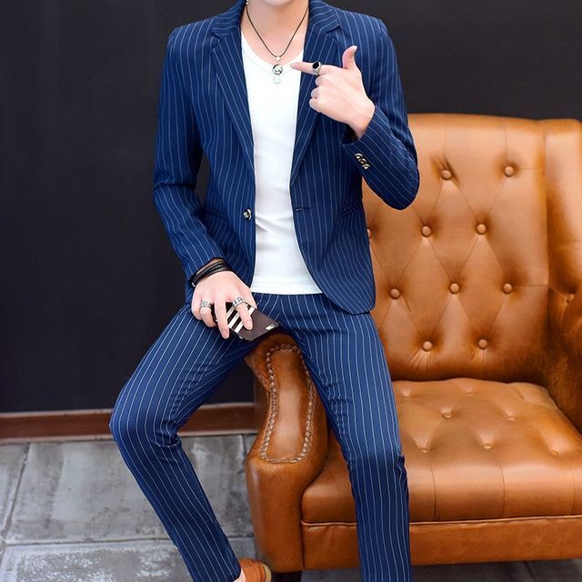 予約販売 メンズ スーツ ストライプ柄 ブラック ブルー ホワイト シック 男前 ビジネス ジャケット パンツ セット セットアップ パーティ 二次会 同窓会 結婚式 韓国 トレンド M L Xl 2xl 3xl Favoriteselect 予約販売 メンズ スーツ ストライプ柄 ブラック ブルー ホワイト シック 男前 ビジネス ジャケット パンツ セット セットアップ パーティ 二次会 同窓会 結婚式 韓国 トレンド M L Xl 2xl 3xl Favoriteselect