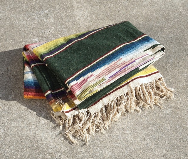 1960 S ヴィンテージ メキシカンラグ グリーン系ネイティヴパターン 223cm 153cm 大判 サラペ サティーロ インディアン オールド Magnolia Webstore