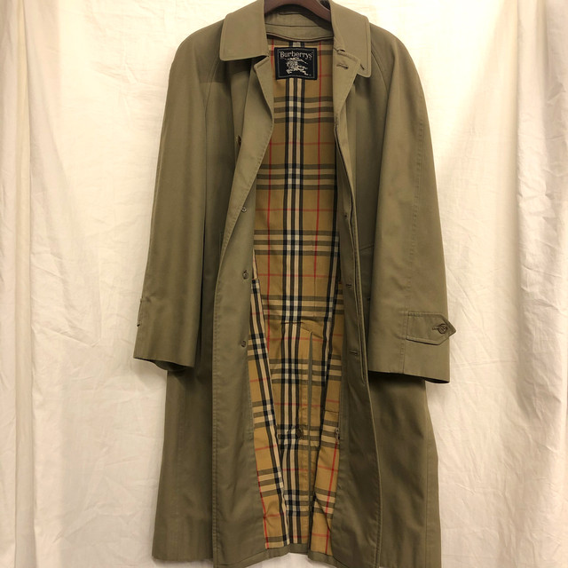 Burberrys Burberry バーバリー ステンカラーコート バルマカーンコート ノバチェック ライナー付き メンズ カーキ 中古品 3 Vintage Brand Tokyo Accessories
