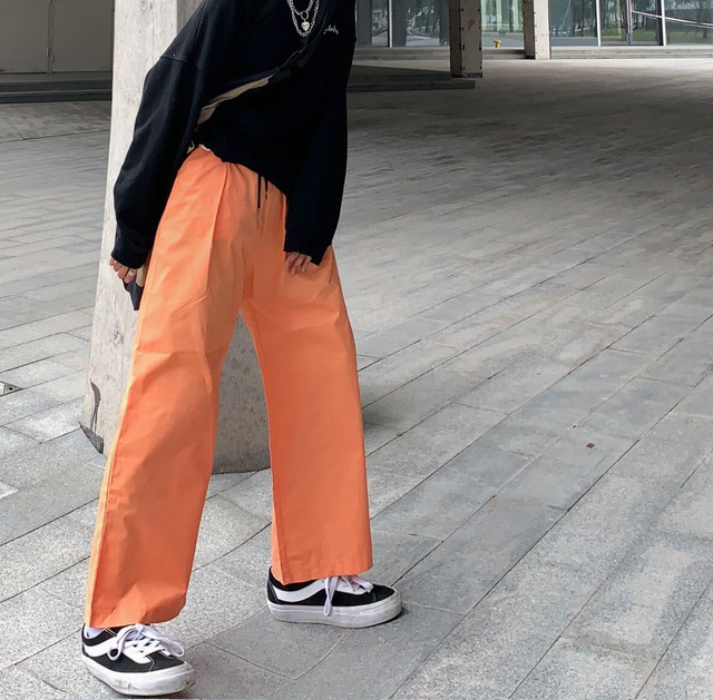 パンツ レディース夏服韓国ファッショントレンドオレンジオーバーオール ルーズカジュアル 夏物 スタイル デーモン Pleglad Demon