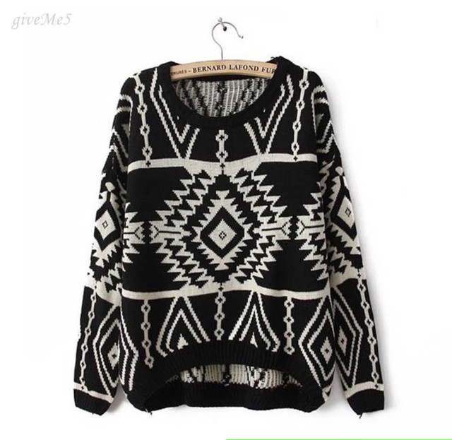 オルテガ柄ニット セーター Whiteheavenbeach