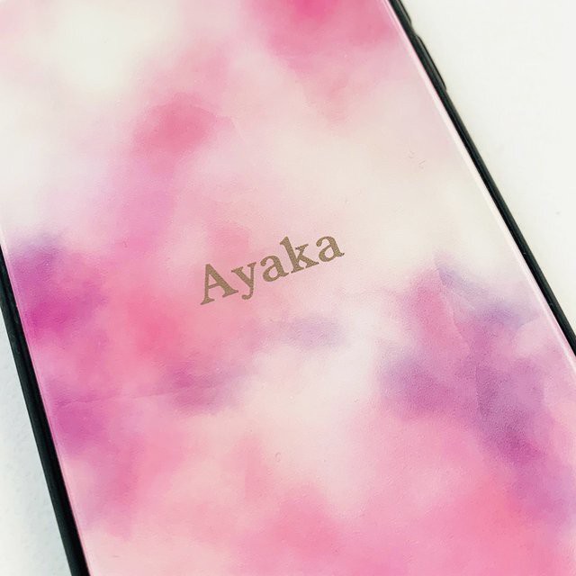 名入れ対応 タイダイ柄iphoneケース オーダーメイド名入れ あじさいカラー 水彩 マーブル イニシャル 文字入れ対応 Babyselect