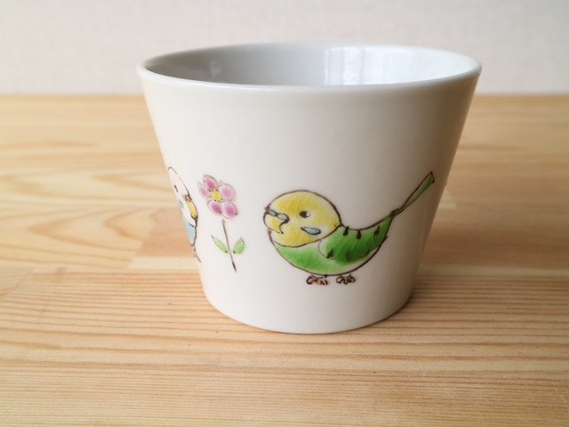 白文鳥さんとインコさん そばちょこ