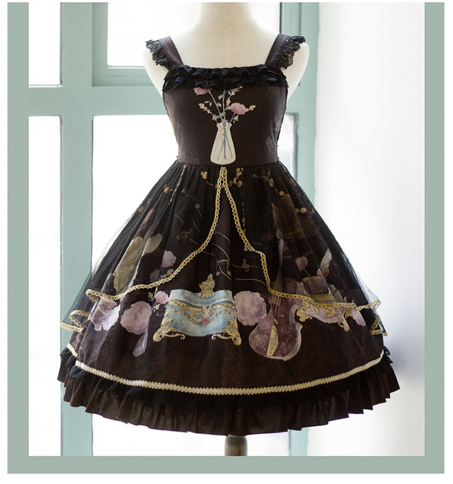 Lolita Jsk Dress ロリータドレス ノースリーブワンピース オリジナル クラロリ ロリィタ お茶会 撮影 Cosplay イベント 春 夏 秋 冬 ロリ S M L Xl ホワイト ブラック Mintcat