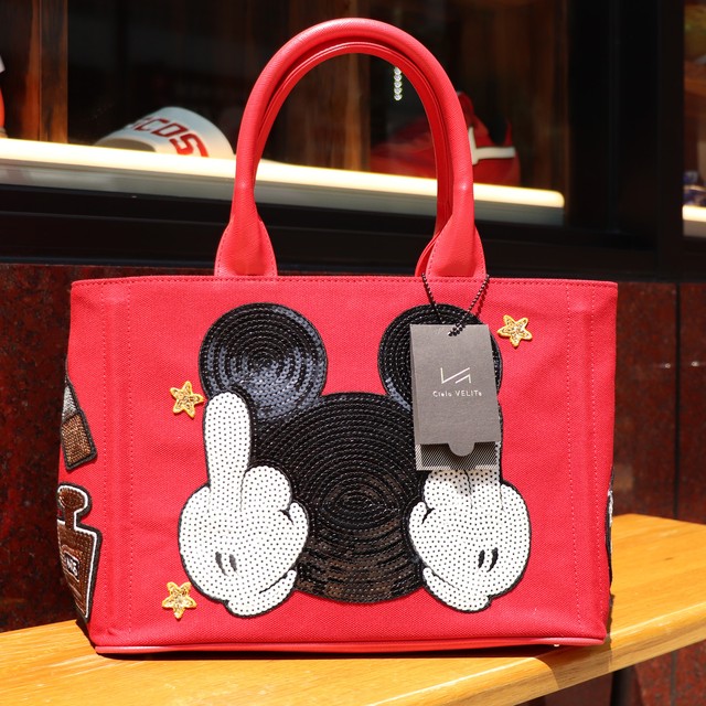 Cielo Velita シエロ ベリータ スパンコールワッペントートバッグ Mickey Bag レッド バッグ レディース Brillante ブリランテ