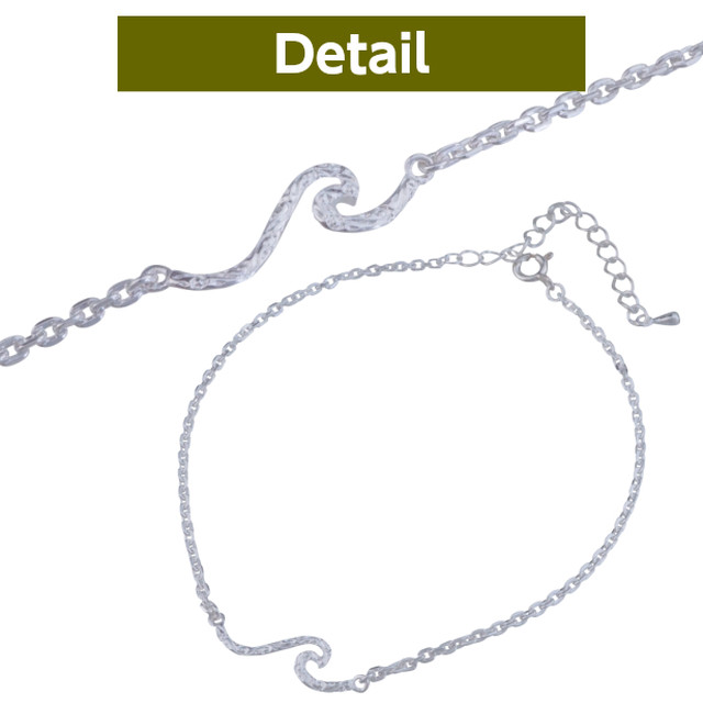 アンクレット メンズ ハワイアンジュエリー ウェーブ 波 スクロール ゴールド シルバー シルバー925 アンクレット メンズ ハワイアンアンクレット Abalent