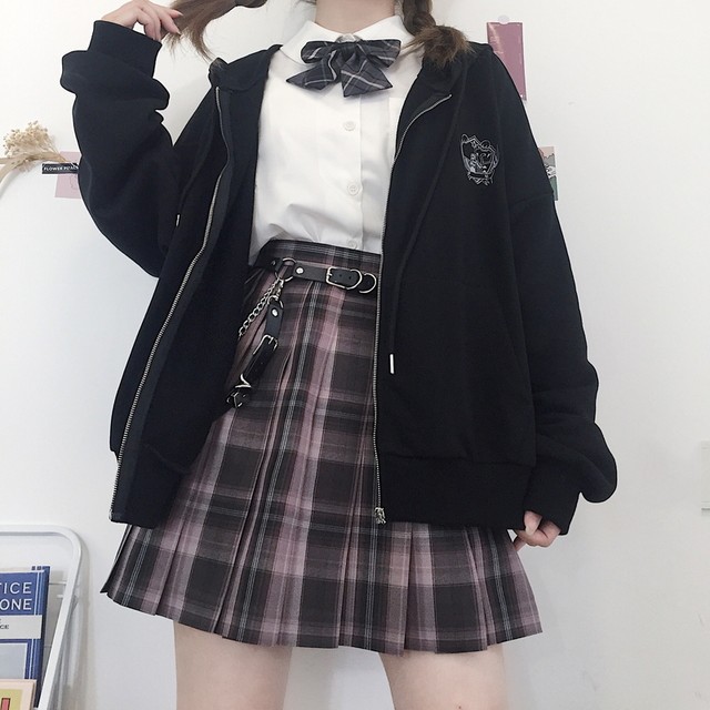 Crazygirlシリーズ ゴスロリ系 パーカー Zipアップ 刺繍 4カラー ガーリー 甘め 病み可愛い オルチャン 原宿系 Jk風 10代 代 モード系ファッション専門店 With U