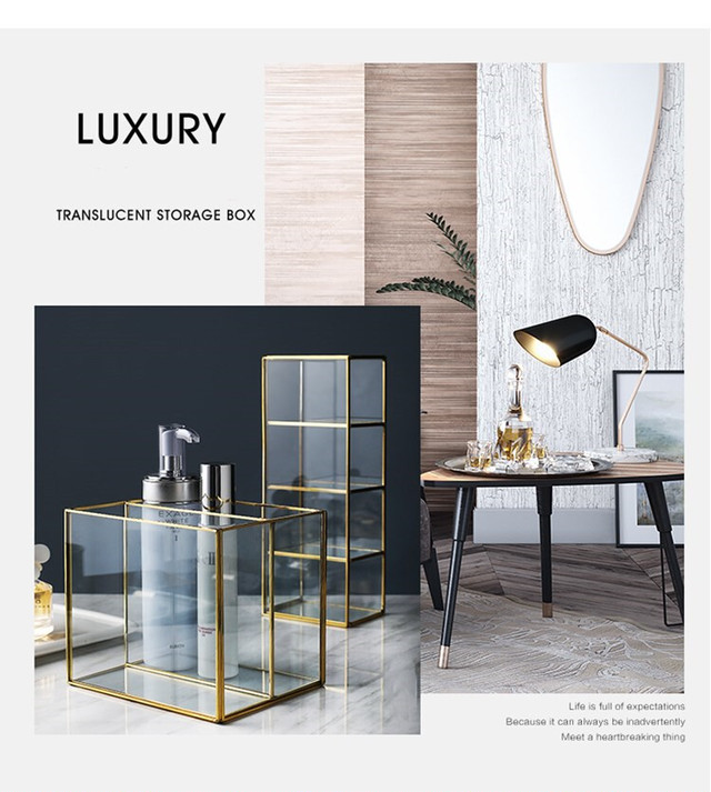 ゴールドフレーム アクリル コスメ収納 ケース Mykinity