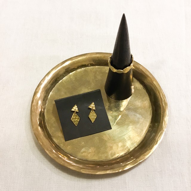 真鍮 銅プレート アクセサリートレイ ディスプレイ コースター Amplop