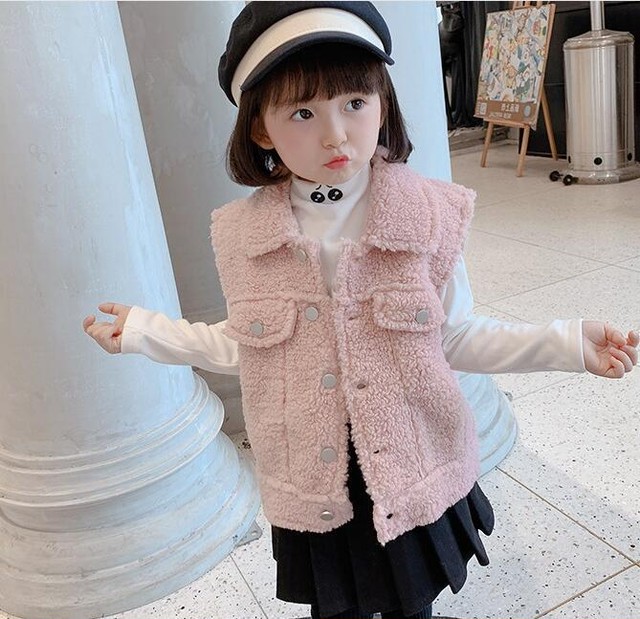 キッズ バックプリントくすみカラーもこもこベスト 韓国子供服 冬物 秋物 男の子男女 Syanu Shop子供服 韓国子供服 韓国ベビー服 キッズベビー